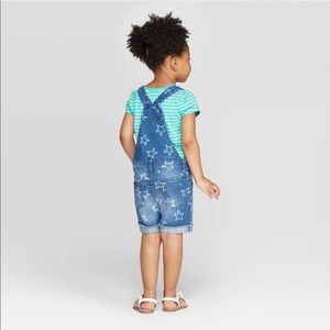 Cat & Jack Bottoms - Girls' Star Print Jean Shortalls Cat & Jack™ Cat & Jack Bottoms - Girls' Star Print Jean Shortalls Cat & Jack™